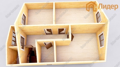 3d План второго этажа проекта ДБ-50