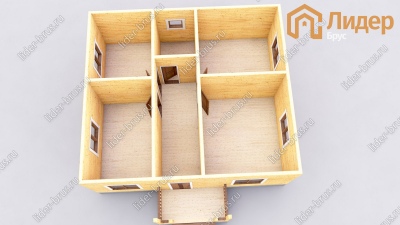 3d План первого этажа проекта ДБ-57