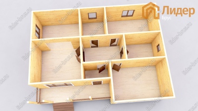 3d План первого этажа проекта ДБ-6