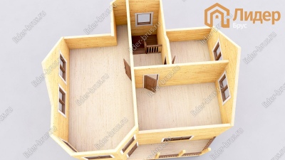 3d План второго этажа проекта ДБ-61