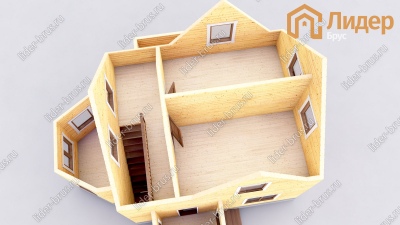 3d План второго этажа проекта ДБ-62