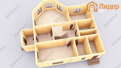 3d План первого этажа проекта ДБ-63