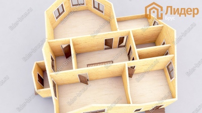 3d План второго этажа проекта ДБ-63