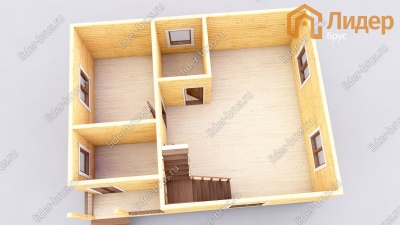 3d План первого этажа проекта ДБ-64