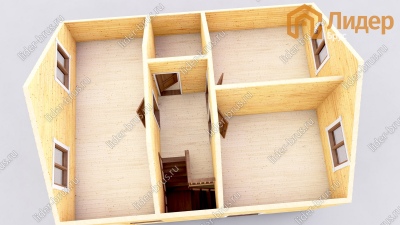 3d План второго этажа проекта ДБ-64