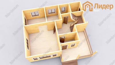 3d План первого этажа проекта ДБ-65