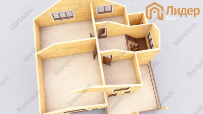 3d План второго этажа проекта ДБ-65