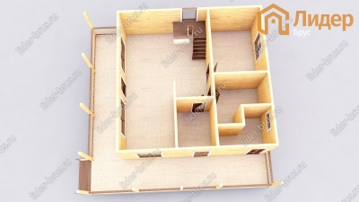 3d План первого этажа проекта ДБ-67