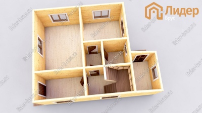 3d План первого этажа проекта ДБ-69