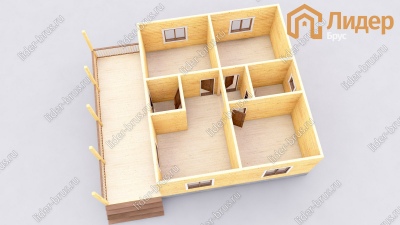 3d План первого этажа проекта ДБ-74