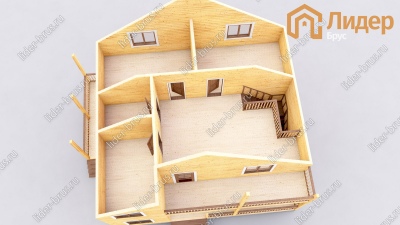 3d План второго этажа проекта ДБ-91